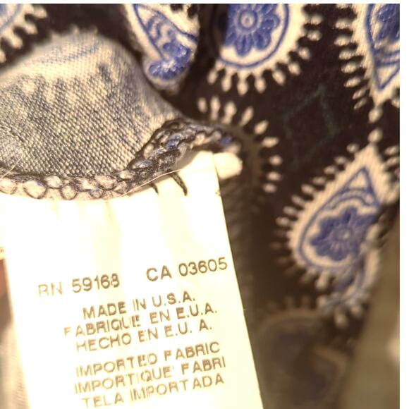 Karen Kane Small Women’s Blue Wrap Dress Paisley Print Short Sleeve Made in USA - Picture 3 of 4